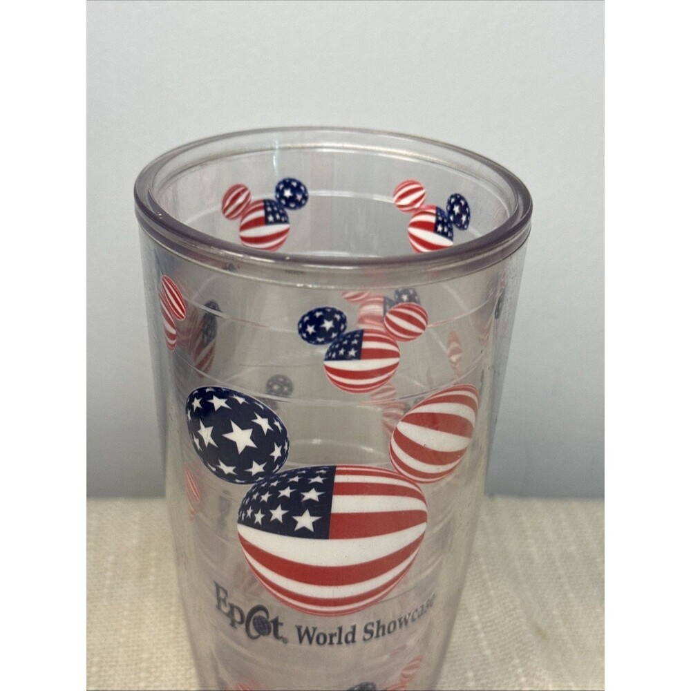 Disney Parks Epcot World Showcase 16oz Tumbler Tervis Mickey Patriotic Ears - Picture 2 of 7